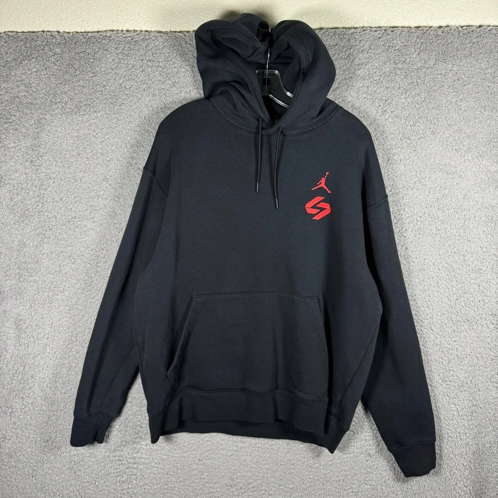 Nike Jordan Jumpman Luka Doncic Pullover Hoodie Mens Black Graphic Lakers Large